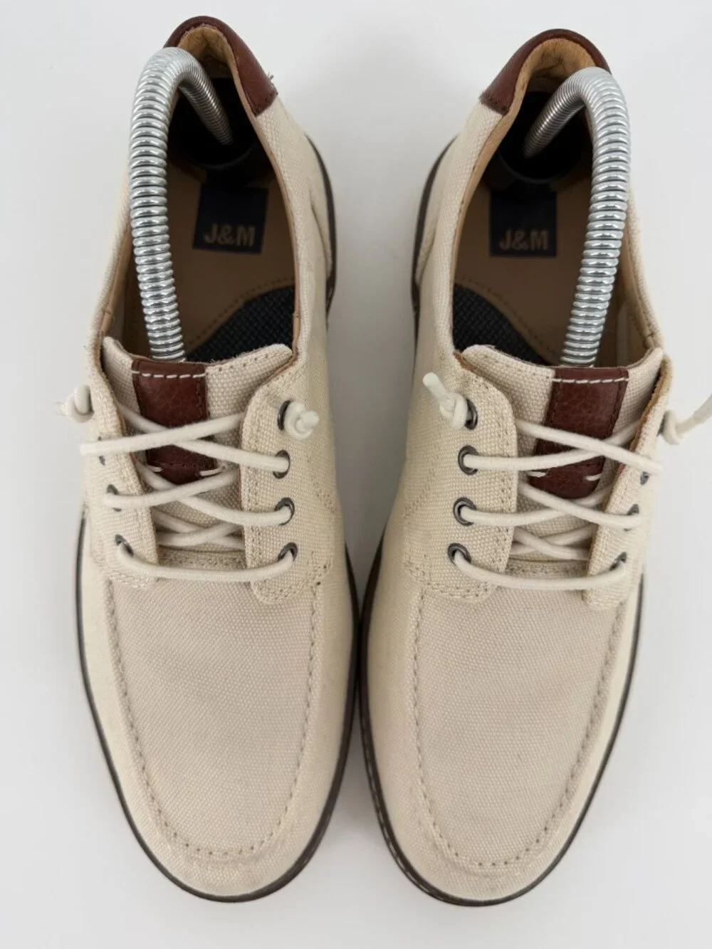 Johnston & Murphy McGuffey Men’s 8.5M Beige Canvas Moc Toe Shoes